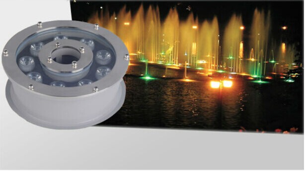 Aluminum Ring LED Underwater Fountain Lights , Musical Fountains Submersible Pond Light