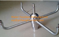 Stainless Steel Rotating Water Fountain Nozzle Heads With 4 Arms Spraying 5pcs Outlets exporters