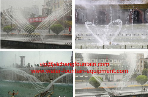 Customized Seagull Wave Water Fountain Equipment Outdoor Music Type With Stand